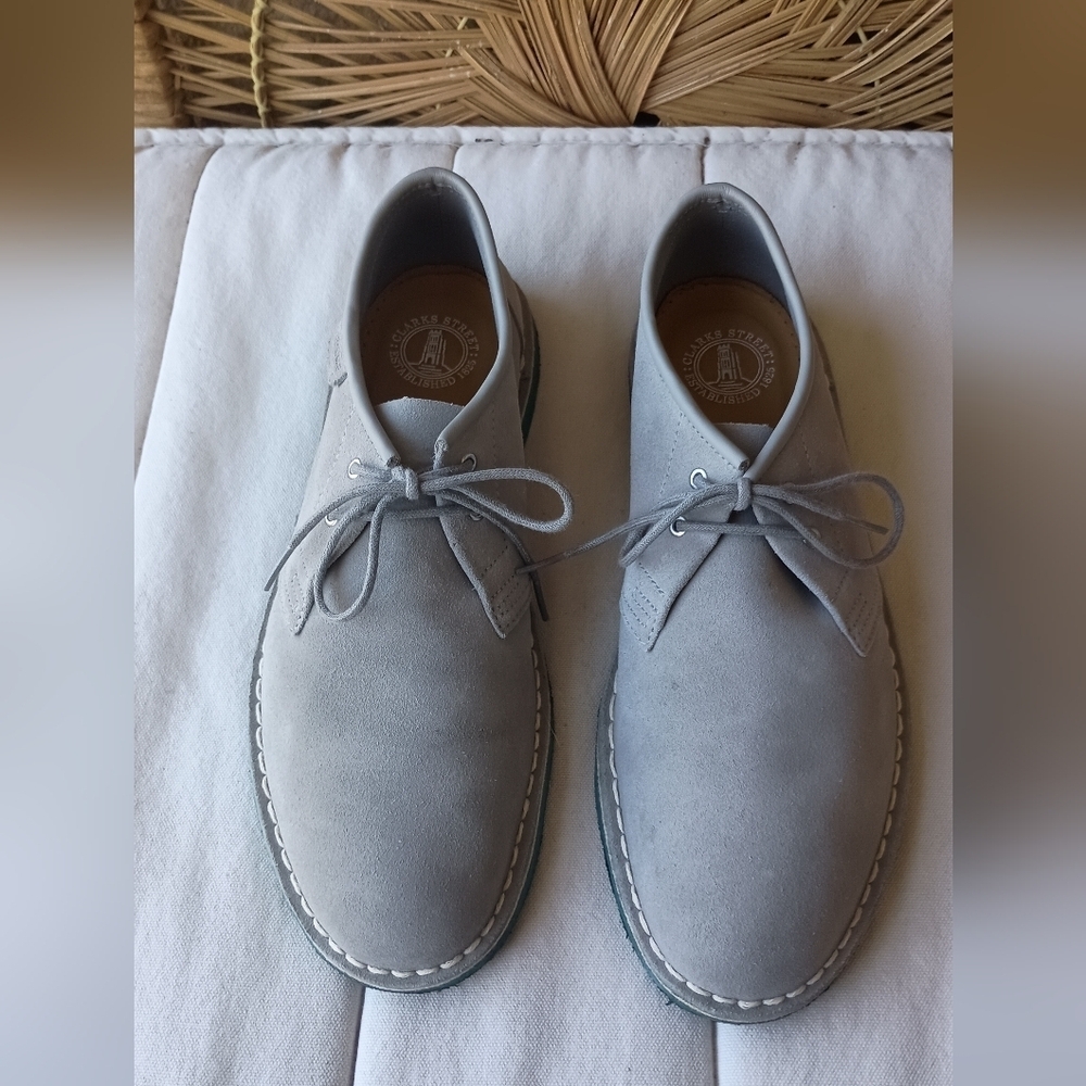 Clarks Original Men's Gray Suede Leather Shoes_10.5